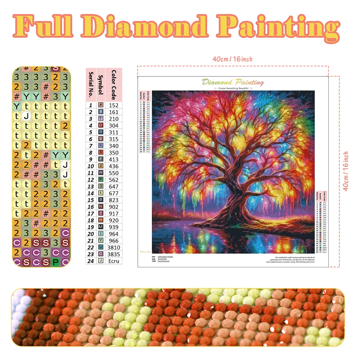 RUOPOTY 5d Diamond Painting Colorful tree Cross Stitch Needlework Full Round Square Embroidery Picture Handmade For Home Decor