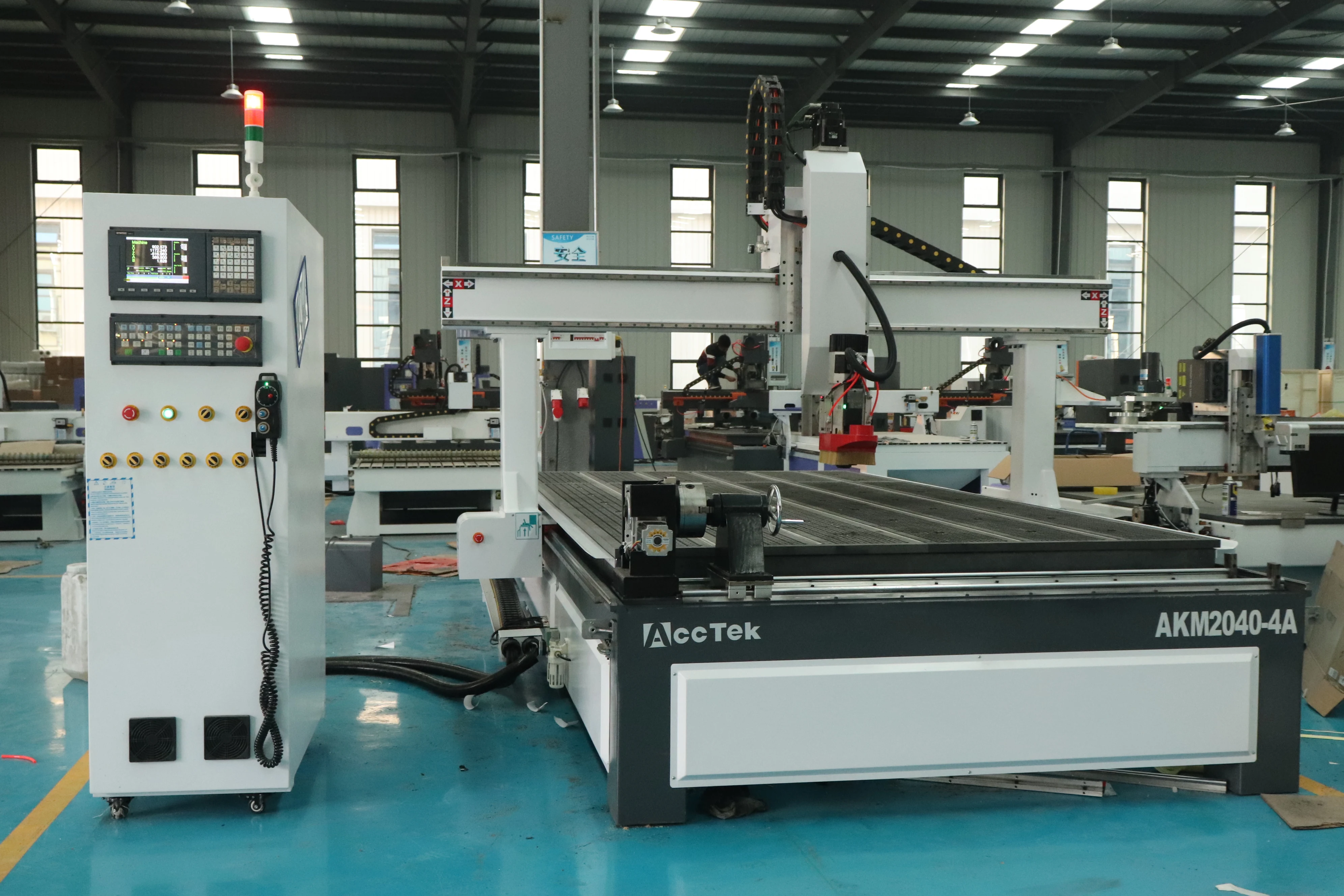 ACCTEK 4 Axis Swing Spindle CNC Router 180° Swing Head Wood Foam 3D Engraving Carving Machine