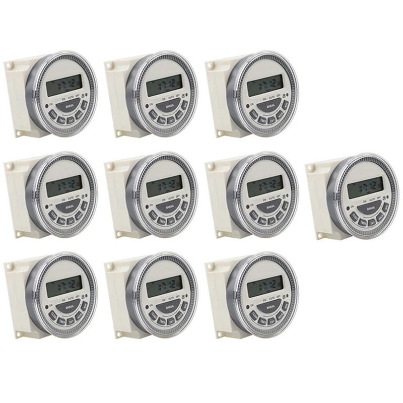 

Hot 10X Programmable Timer Switch Relay Digital LCD Power Weekly CN304A AC 220V 5 Pin