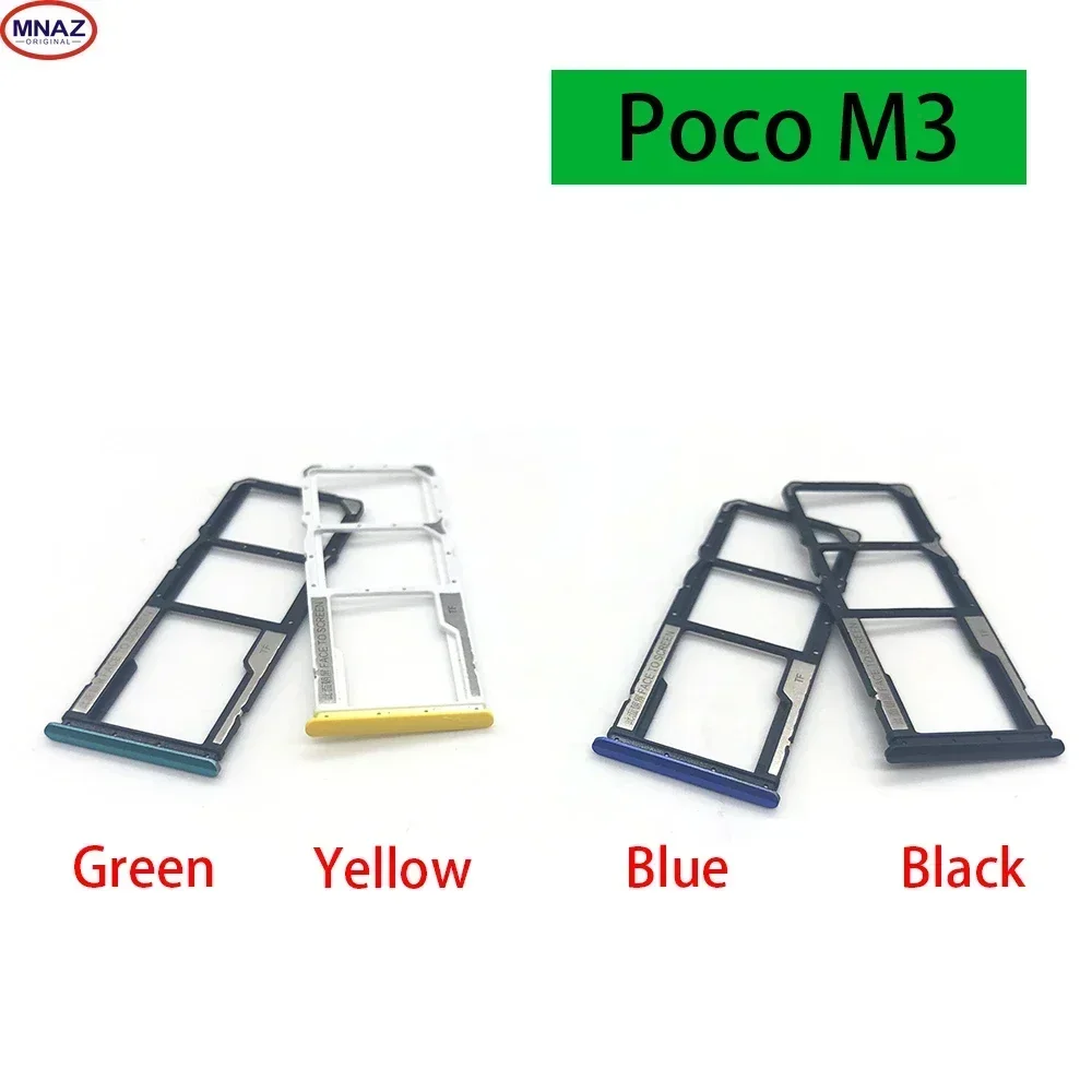 Sim Card Slot Tray Holder For Xiaomi Poco M3 SD Card Tray Holder Phone Replacement Parts For Xiaomi Poco F3 Sim Card Tray