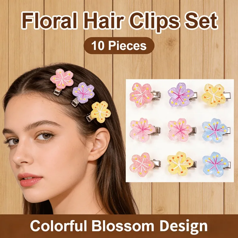 10/20/30/40/50Pcs Cute Flower Alligator Hair Clips Non‑slip Sweet Hair Pins for Girls Daily Party Hairstyle Decor Hair Clips