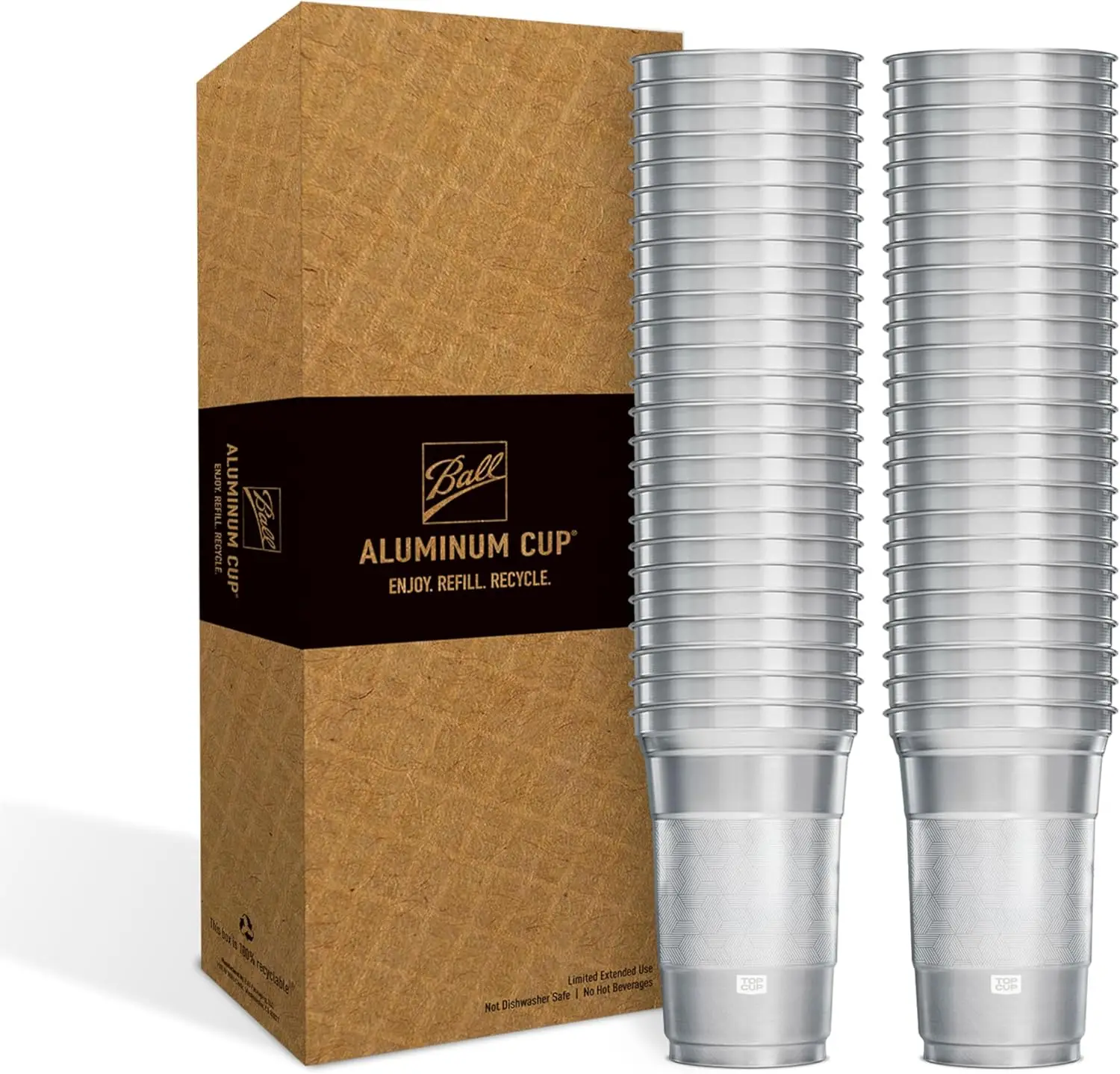 

– 9 Ounce, 50 Count, Reusable Aluminum Party Cups | Stealth Design | Cold-Holding, Recyclable, Made in USA