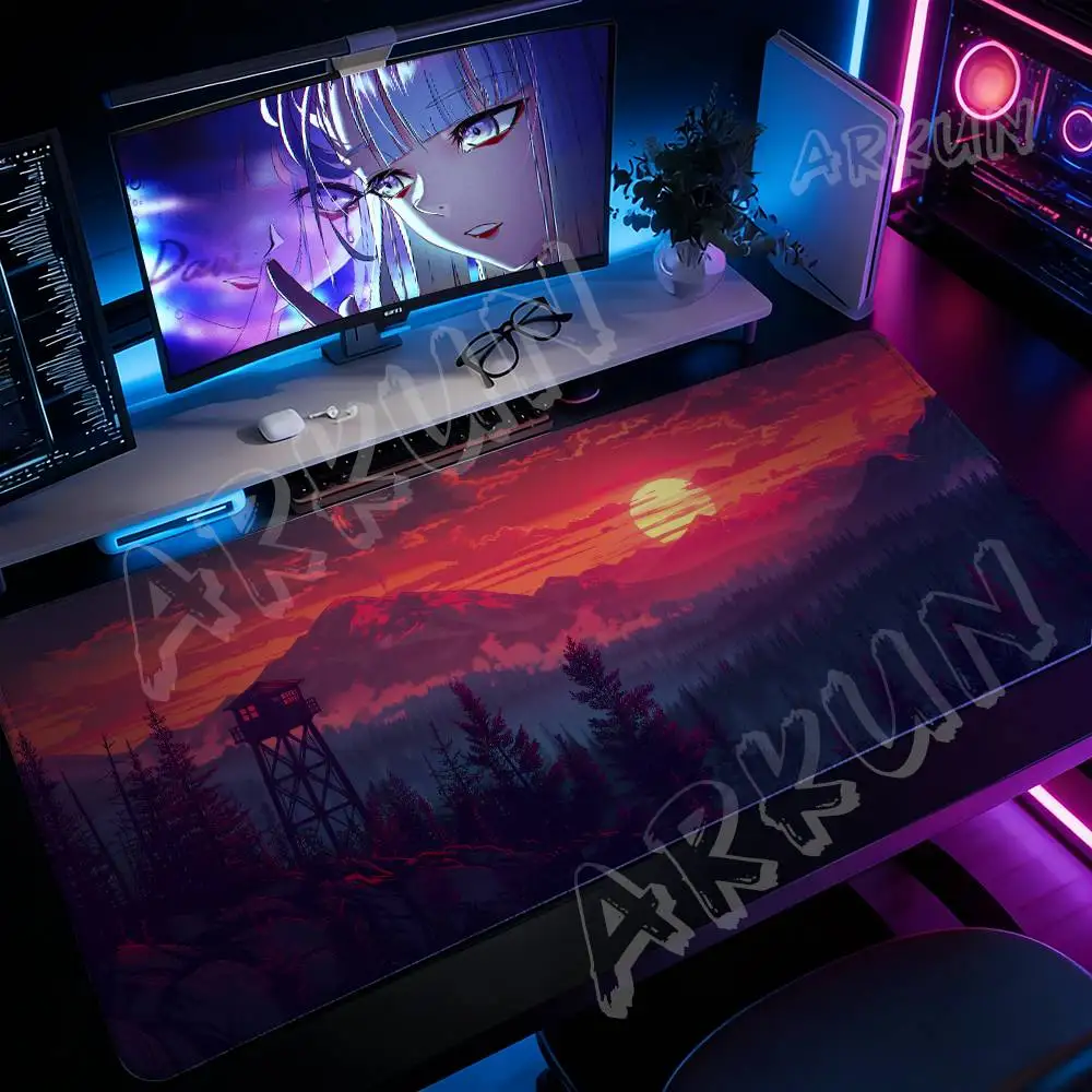 

Red Sunset Sunset Sunset Firewatch Gaming Mousepad Table Mat Gaming XXL Mouse Pad Keyboard Carpet Desktop Mat Pad