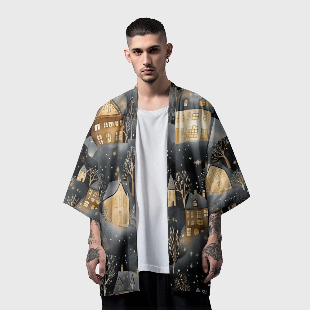 Summer Samurai Kimono Men Stylish Haori Streetwear Kimono Cosplay Japanese Clothes Vintage Fashion Yukata Popular Cardigan Robe