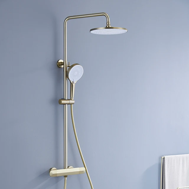 ระบบฝักบัวสแตนเลสดีไซน์ทันสมัย ชุดฝักบัวน้ำร้อนน้ำเย็นสำหรับห้องน้ำ