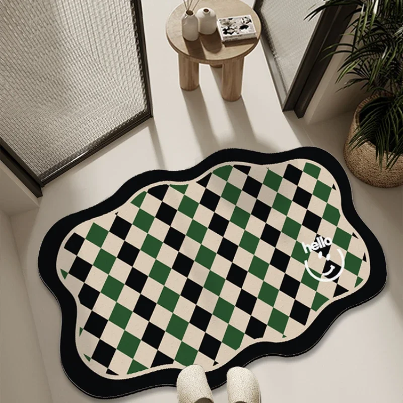 Bathroom Suction Irregular Kitchen Entrance Diatomaceous Mud Grid Dirt Resistant Floor Mat