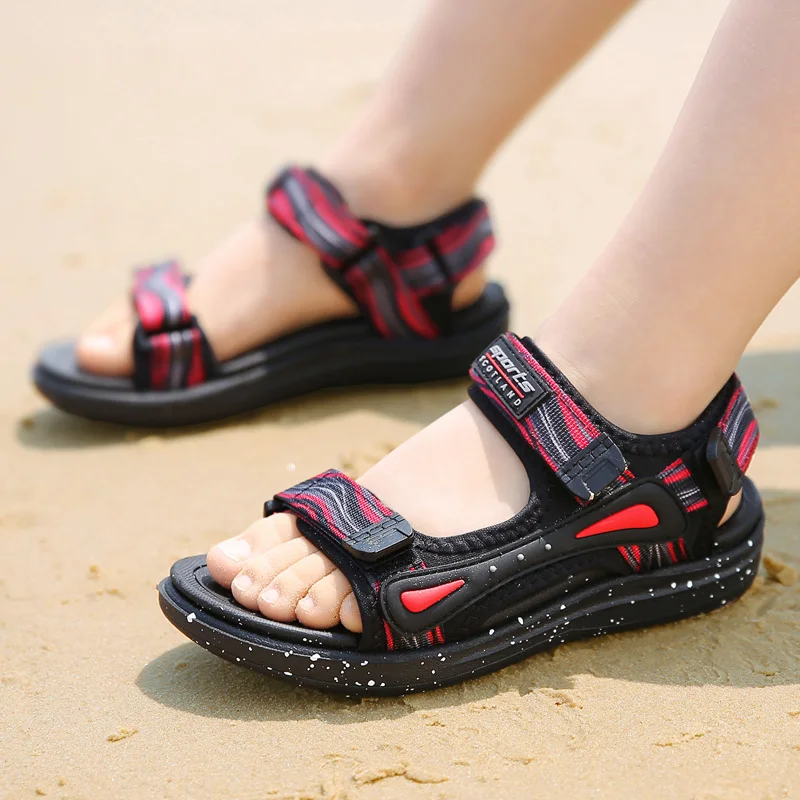 Summer Kids Sandals Boys Girls Beach Shoes Breathable Flat Sandals EVA Leather Children Outdoor Shoes Size 28-41