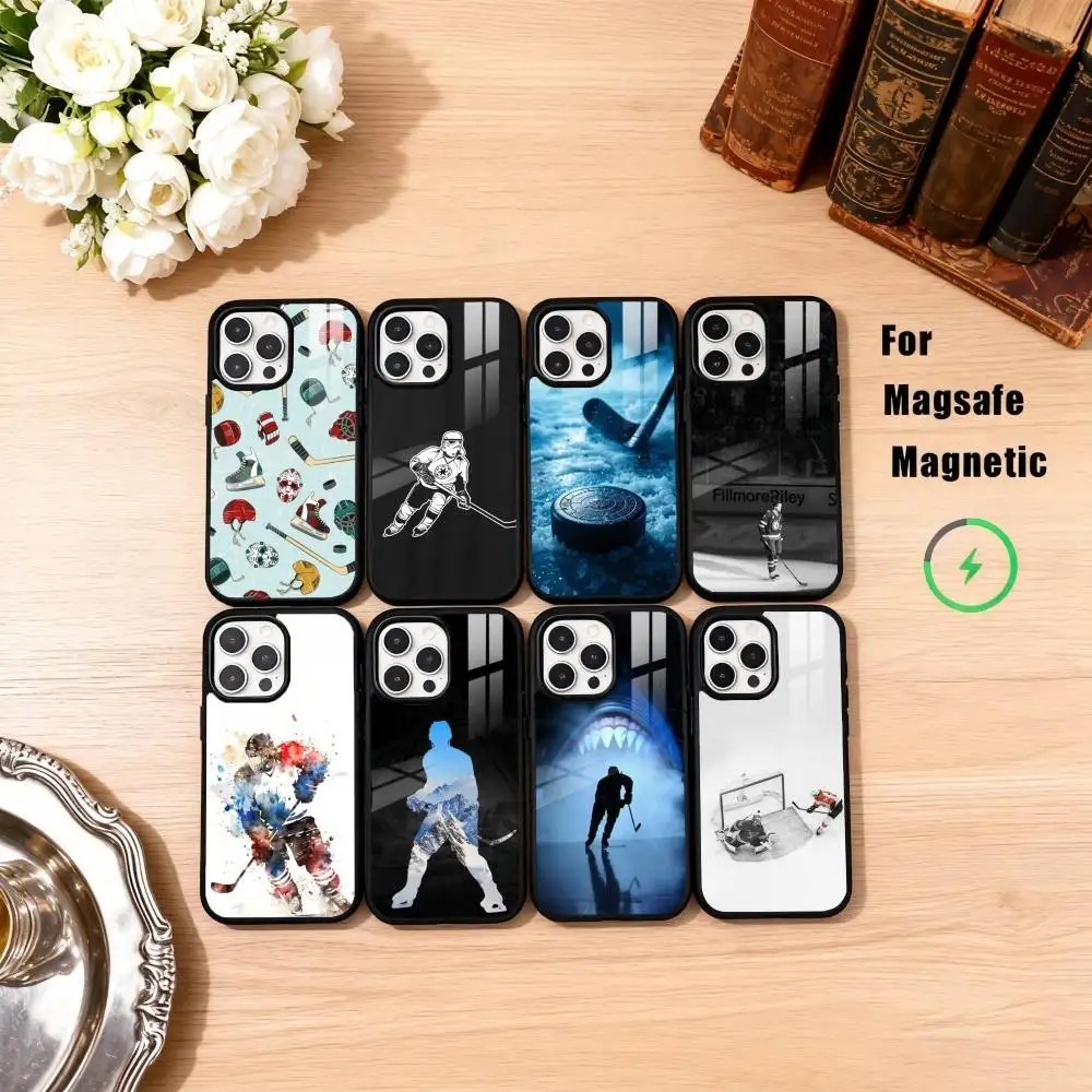 

Ice Hockey Rink Puck Phone Case For iPhone17,16,15,14,13,12,11 Plus,Pro Max Magnetic For Magsafe Wireless Charging
