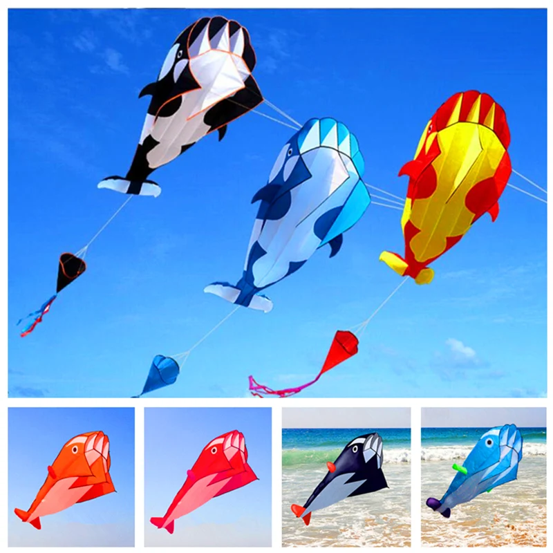 free shipping dolphin kites flying for children kites inflatable toys ripstop nylon outdoor toys for kids windsurfing kite air