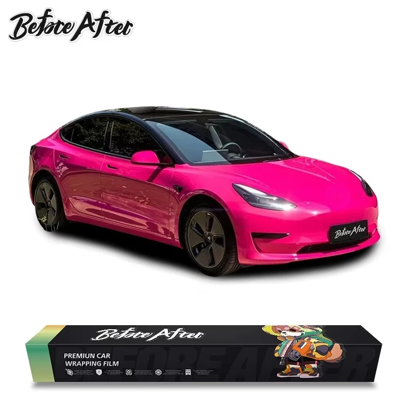 1.52*17m/Roll Repair Crystal Series Car Vinyl Wrap Sticker PVC Car Colour Change Film Rose Red Car Wrap Film