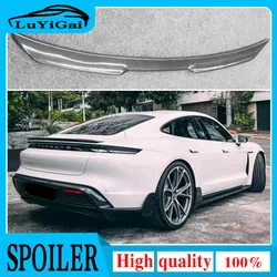 FD Real Carbon Fiber Car Rear Wing Trunk Lip Spoiler For Porsche Taycan / Turbo S 2019 2020 2021 2022 2023