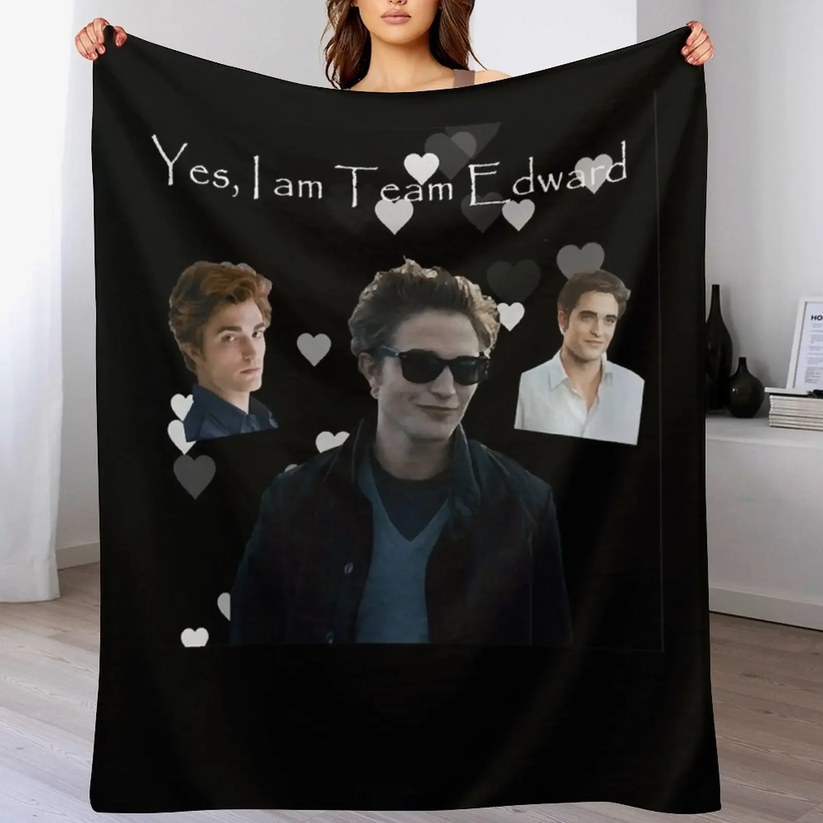 

Team Edward Meme Twilight Throw Blanket Air Conditioner Soft Blanket for Office Home