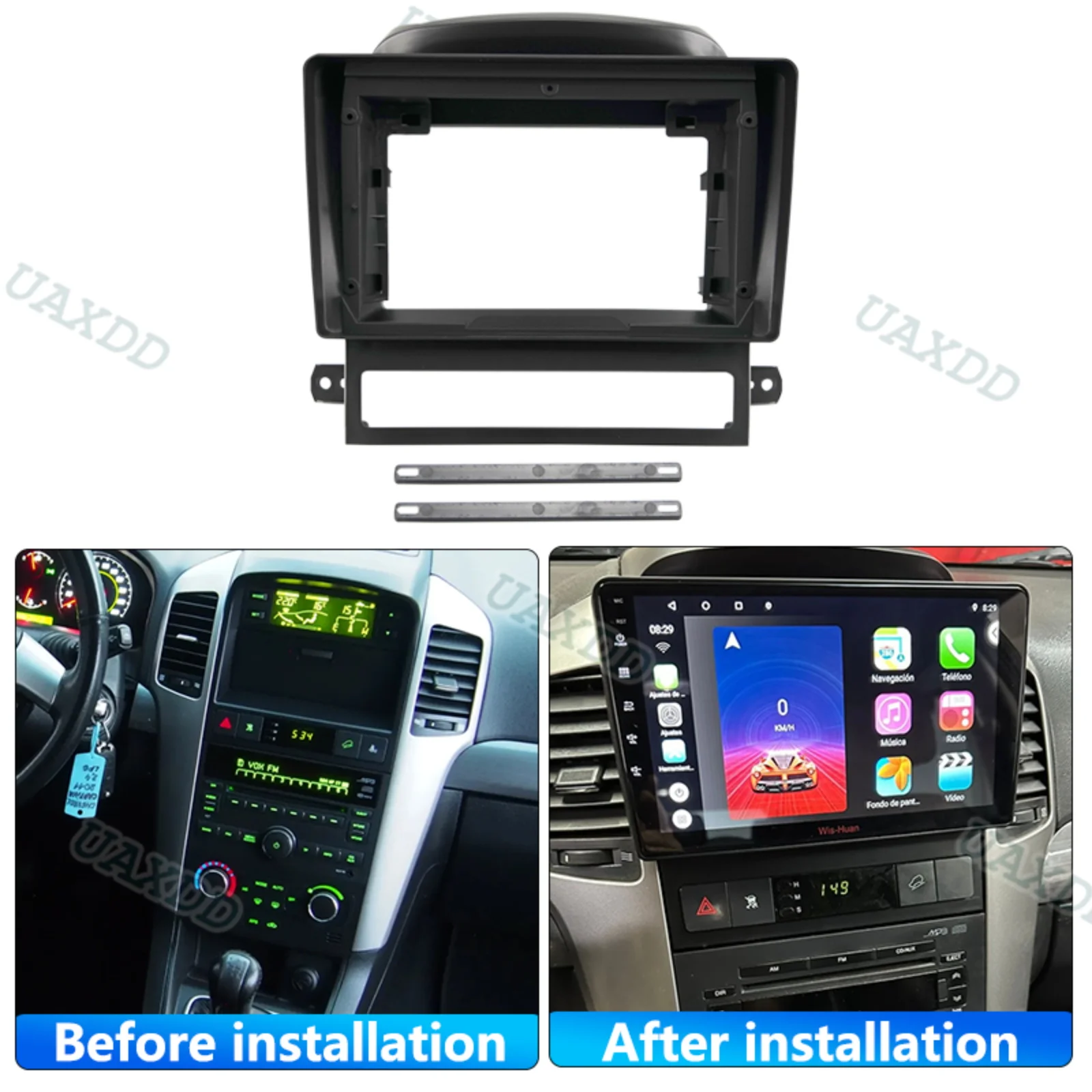 Car Interior for 2009-2012 Chevrolet CAPTIVA 9 inch Upper Screen Facia Dashboard Center Console Plastic Accessories Fascia Panel