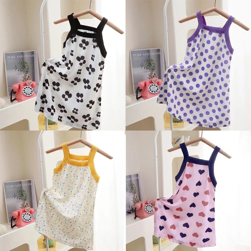 

Girls Summer Dress New Children Print Thin Pajamas Gown Kids Casual Comfortable Clothing 1-10Y Girl Cool Polka Dot Vestidos