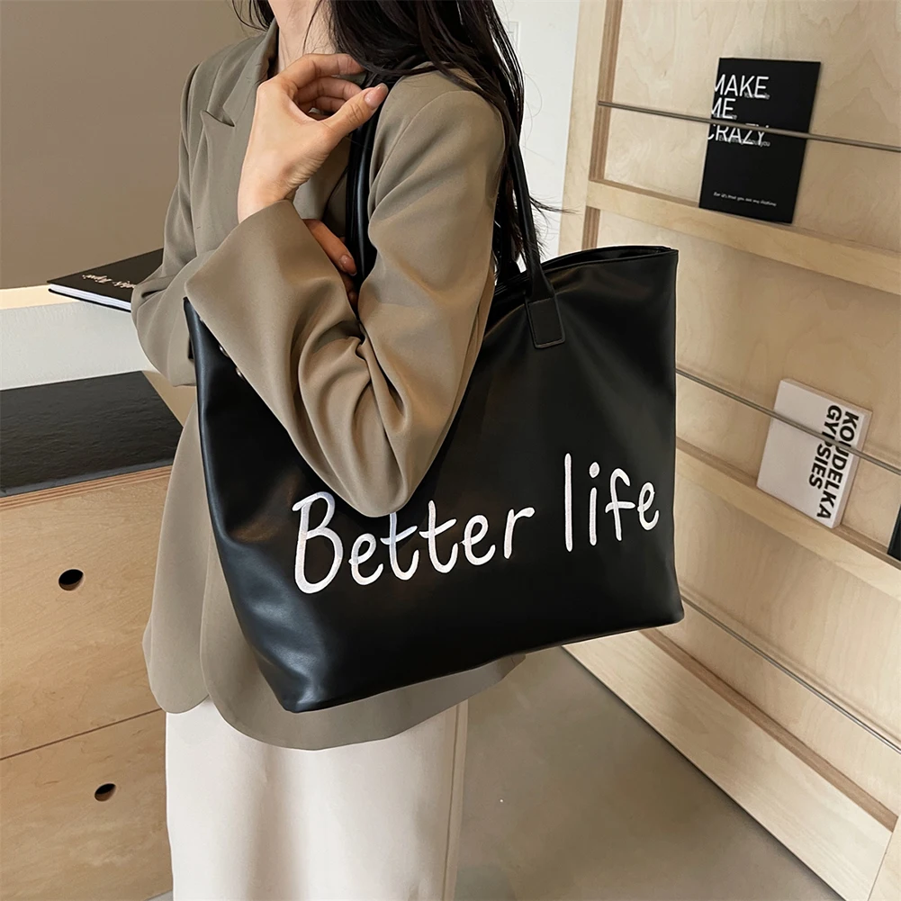 حقيبة كتف من Better Life مصنوعة من جلد البولي يوريثان لعطلة نهاية الأسبوع ذات سعة كبيرة حقيبة يد للمتسوقين كاجوال للنساء والعمل والتسوق والسفر