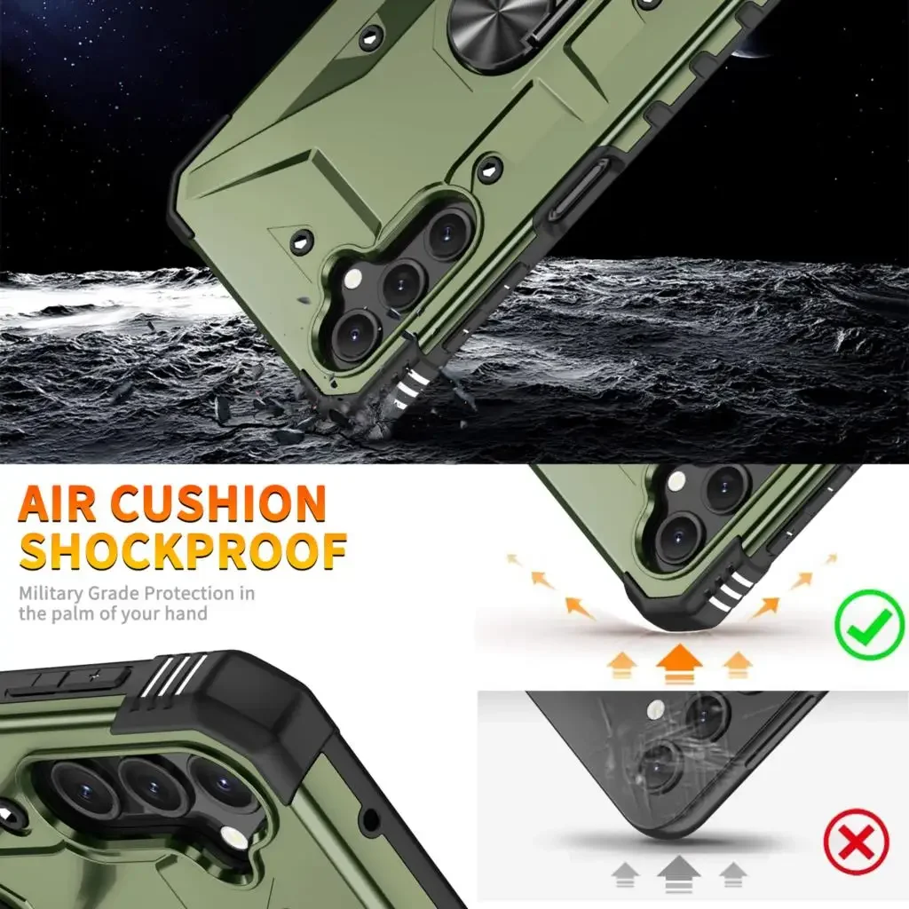 Shockproof Hard Armor Cover Case for Samsung Galaxy A14 5G A54 A34 A73 A53 A33 A23 A13 A52 A52S S23 Ultra S22 Plus S21 FE Cover