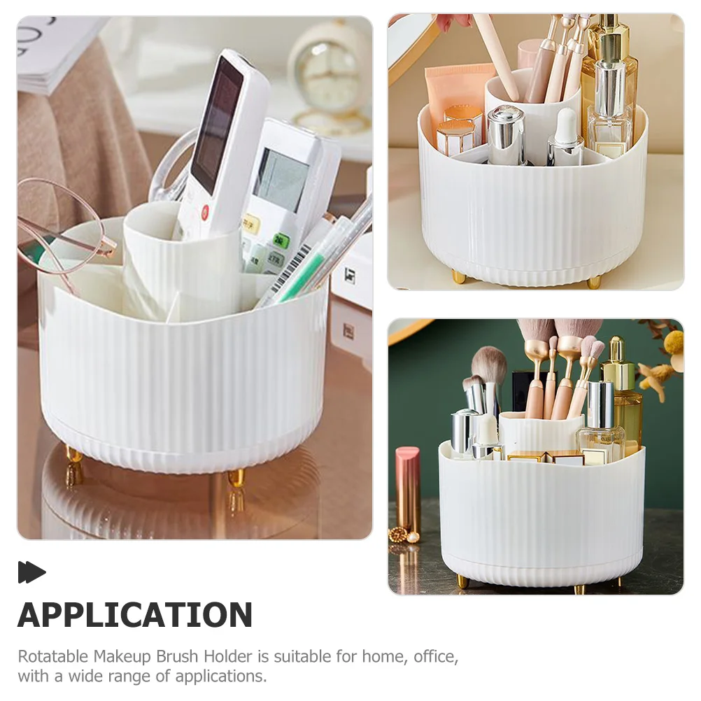 

Rotating Makeup Brush Holder Compact Design Holds Brushes Lipsticks Pens Ideal Desktop Organizer for Home and Office