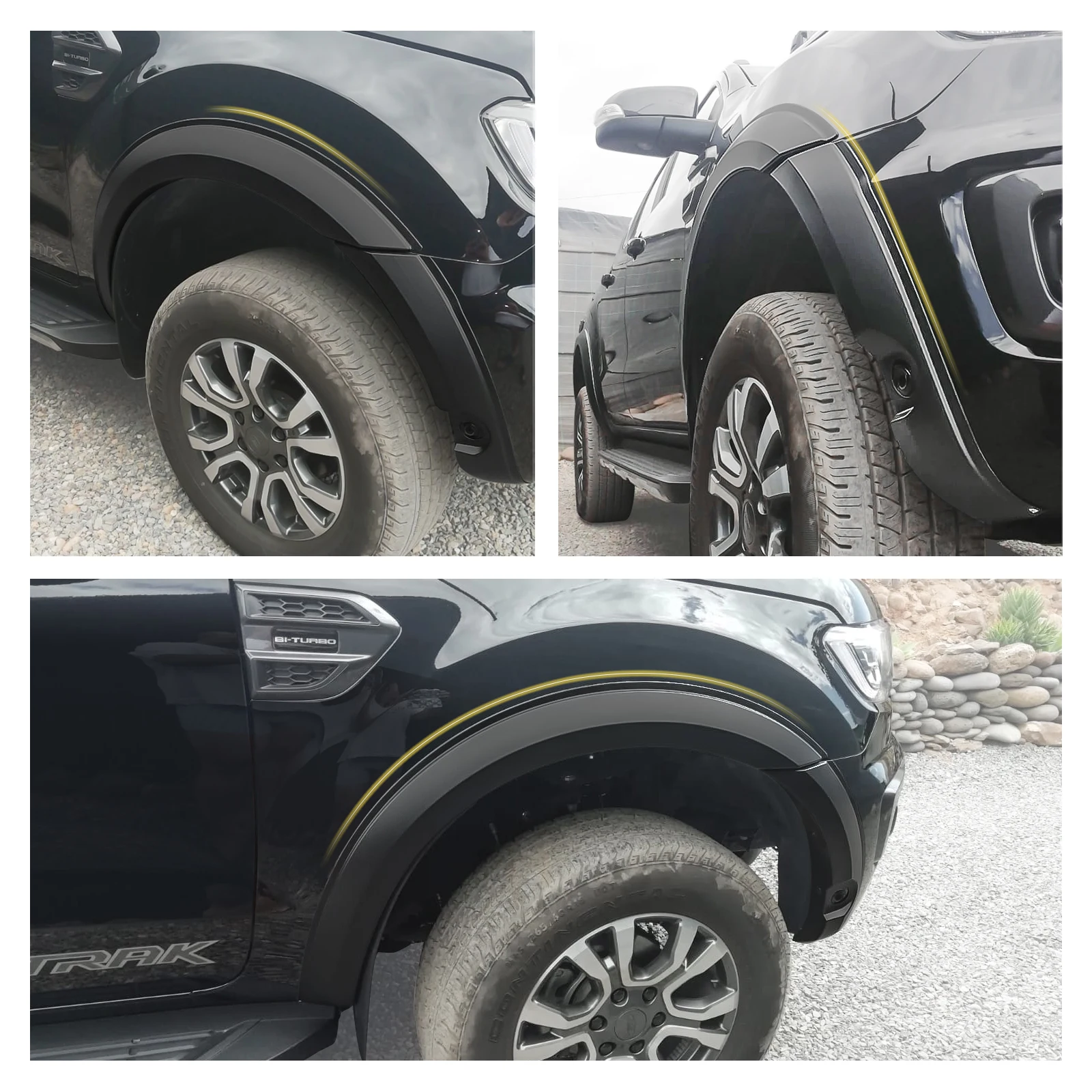 4 ''abs schlanke Kotflügel verbreiter ungen Kit breiter Radlauf für Ford Ranger Storm trak Thunder Wolftrak 2010-2015 mattschwarz 4x4 Zubehör – Detail 8