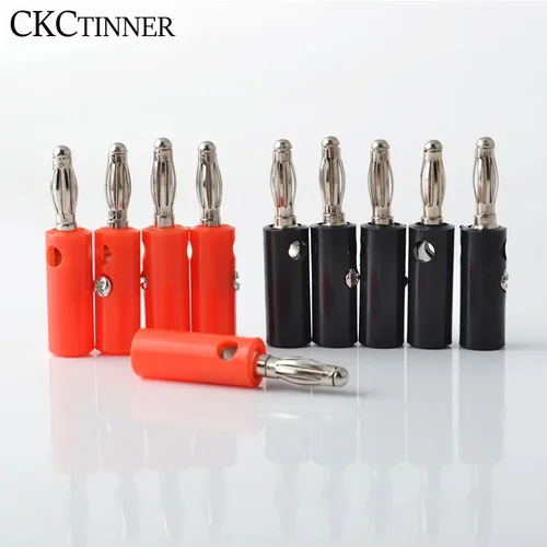 10 Uds. Cable negro + rojo Cable de altavoz de Audio conector Banana enchufes de altavoz de 2mm de hasta 5mm de diámetro Cable de altavoz tornillo de Audio de 4MM