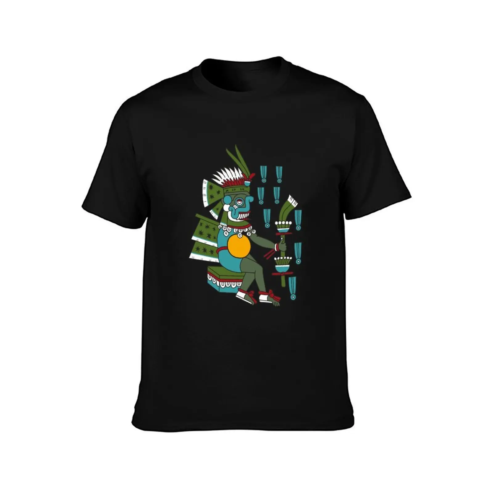 Aztec Deity Tlaloc , God of the Rain, Thunder, Earthquakes, Codex Magliabechiano. T-Shirt Soft Anti-Shrink Cotton Tee T-Shirt