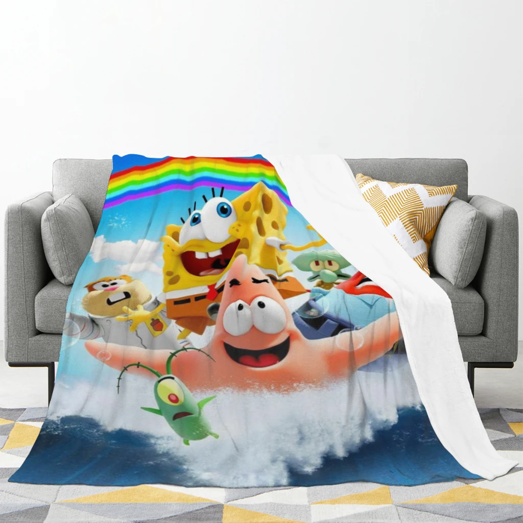 SpongeBob Medium Blanket Fluffy Soft Bedroom Decor Sofa Blankets Comforter Home and Decoration