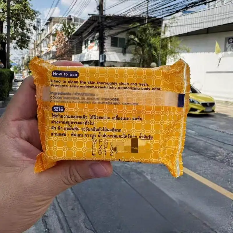 Thai RABEN Ginger Soap 130g, Deep Cleansing for Face & Body, Controls Oil & Sweat, Refreshing Formula