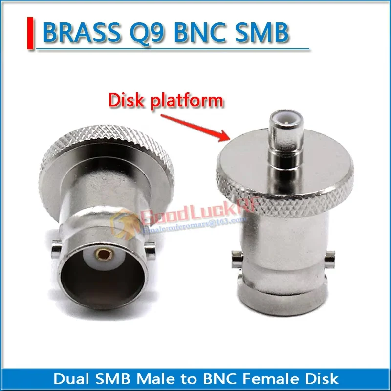 SMB Male to Q9 BNC Female disc Silver Plated Straight 50ohm Copper SMB/BNC-JK RF connector Adapter
