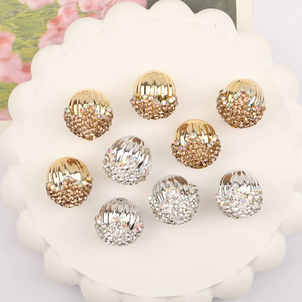 

Cordial Design 50Pcs 16*18MM Jewelry Findings & Components/Hand Made/Nut Shape/UV Rhinestone Effect/Acrylic Beads Making #16318