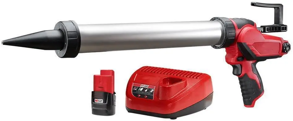 and Adhesive Guns, Caulking Gun for Milwaukee 2442-21 M12 20oz. Aluminum Barrel Sausage Style Caulk/Adhesive Gun Kit