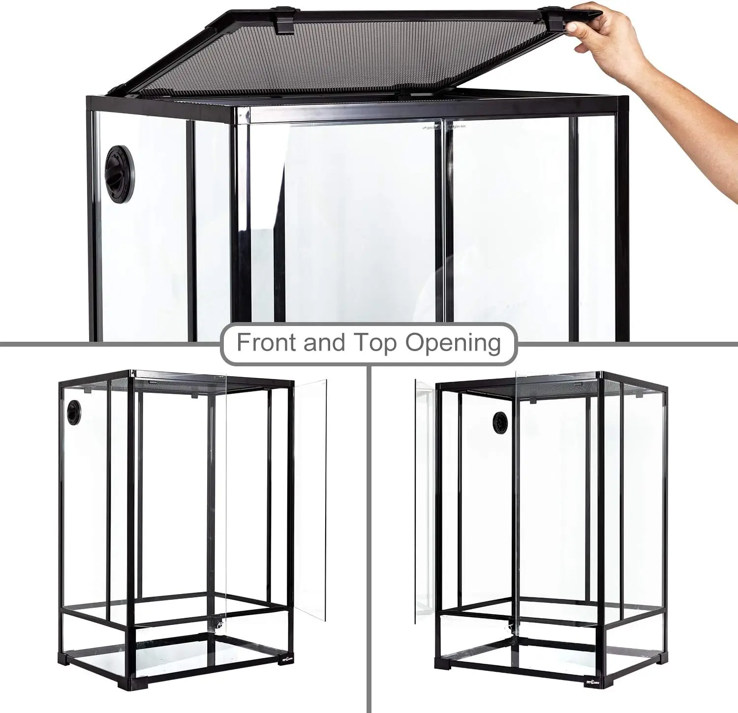 24" x 18" x 36" Reptile Tall Glass Terrarium Rainforest Habitat Double Hinge Door with Screen Ventilation image 4