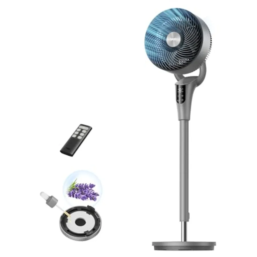 

Bedroom fan, ABS plastic, black, 90ft airflow, 20dB quiet operation, 90 oscillation, DC motor, 8+ speeds, 3 modes, 38-42'' heig