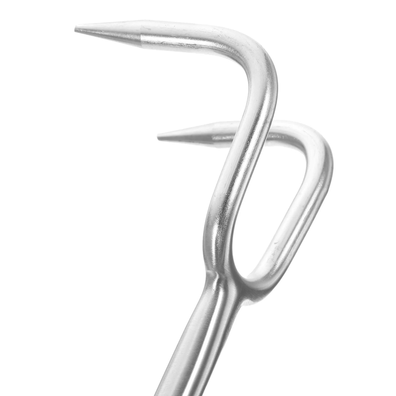 

Stainless Steel Meat Hook Long Rod Food Turner BBQ Roasting Tool Heavy Duty Kitchen Gadgets Easy Clean