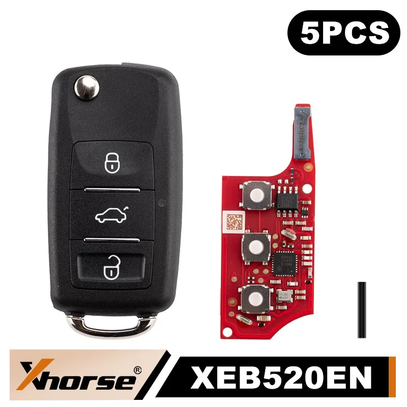 Xhorse XEB520EN Second Generation Replaced of XEB510EN For Volkswagen B5 Type Super Remote with XT57 Super Chip 5pcs/lot