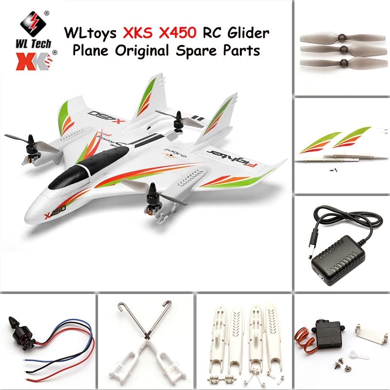 

WLtoys XKS X450 RC Glider Plane Spare Parts Motor Circuit board Servo Tail Blades Screw Shell Propeller Receiver ESC Accessories