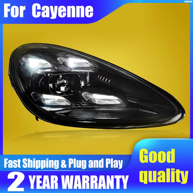 All LED Head Lights For Porsche Cayenne Headlights 2011-2014 LED DRL Running Light LED Low Beam+High Beam Assembly