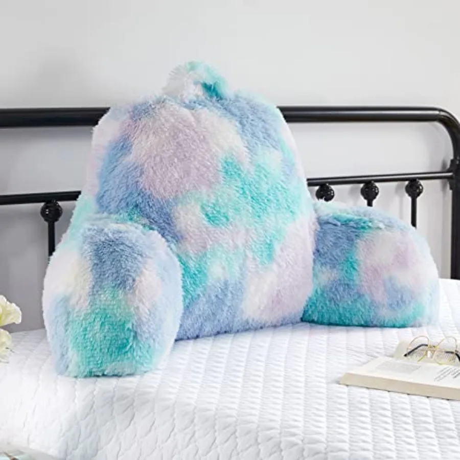 

Cozy Fur Backrest Pillow with Arms, 30x17x17 Inch, Premium Filling, Great Back Support Reading Pillow for,Teens and Students, W