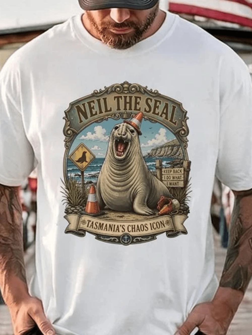 Neil The Seal Premium Shirt Graphic Short Sleeve Men's T-shirts for Summer Unisex All-Season