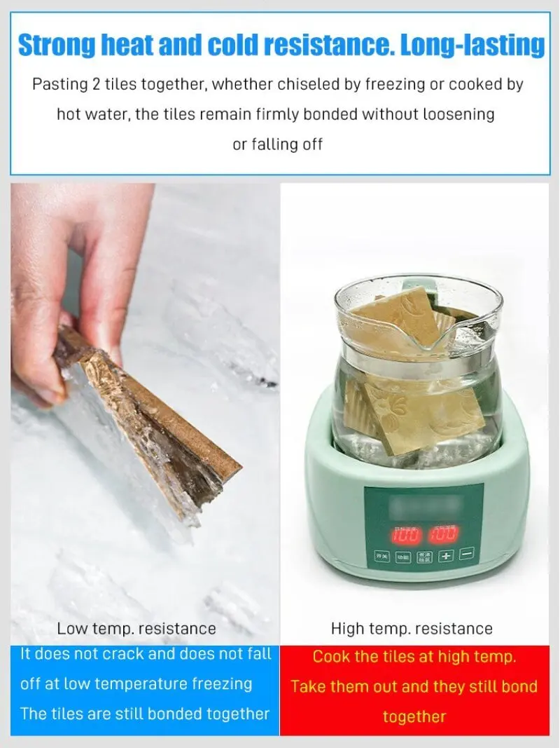 

High temp tile glue injection adhesive