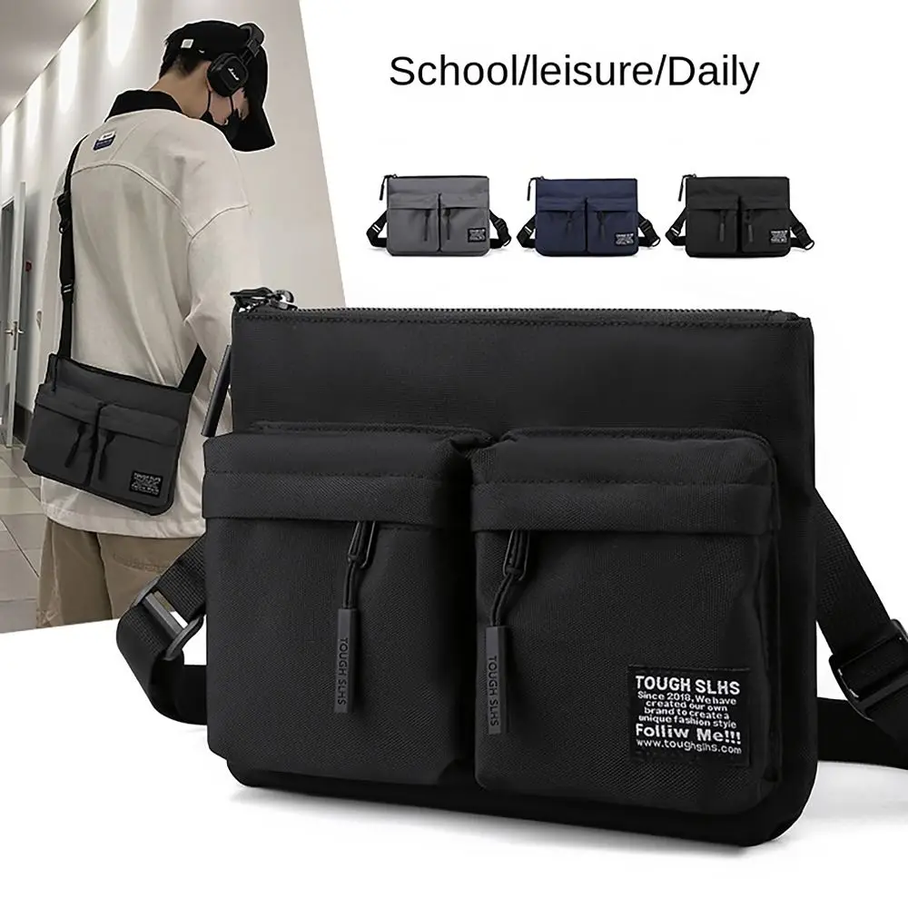 Multi-layers Men Crossbody Bags Lightweight All-match Nylon Messenger Bags Waterproof Wear-resistant Man Handbags Student