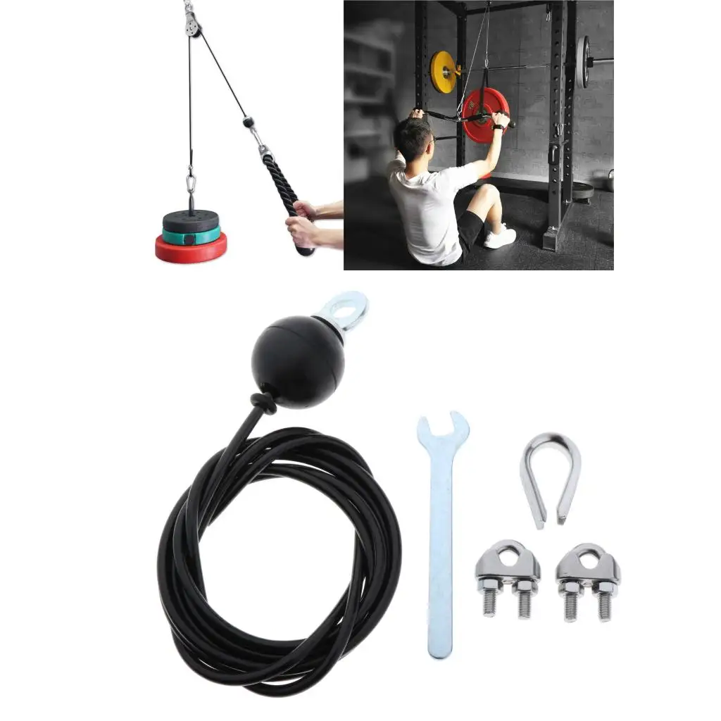 Heavy Duty Fitness LAT Lift Pulley Cable System Steel Rope, Biceps , Triceps Roller home and gym Equipment Cable Replacement