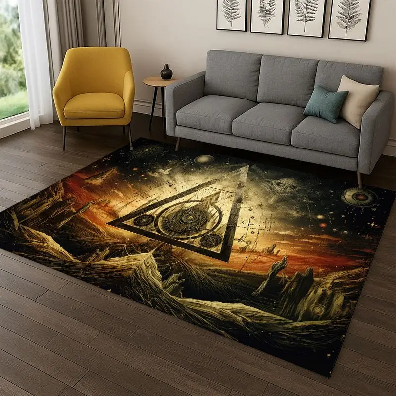 Freemasonry Eye of Providence Evil Eye Nazar Eye of Horus Carpet Rug for Bedroom Living Room Sofa Doormat Home Decor Non-slip