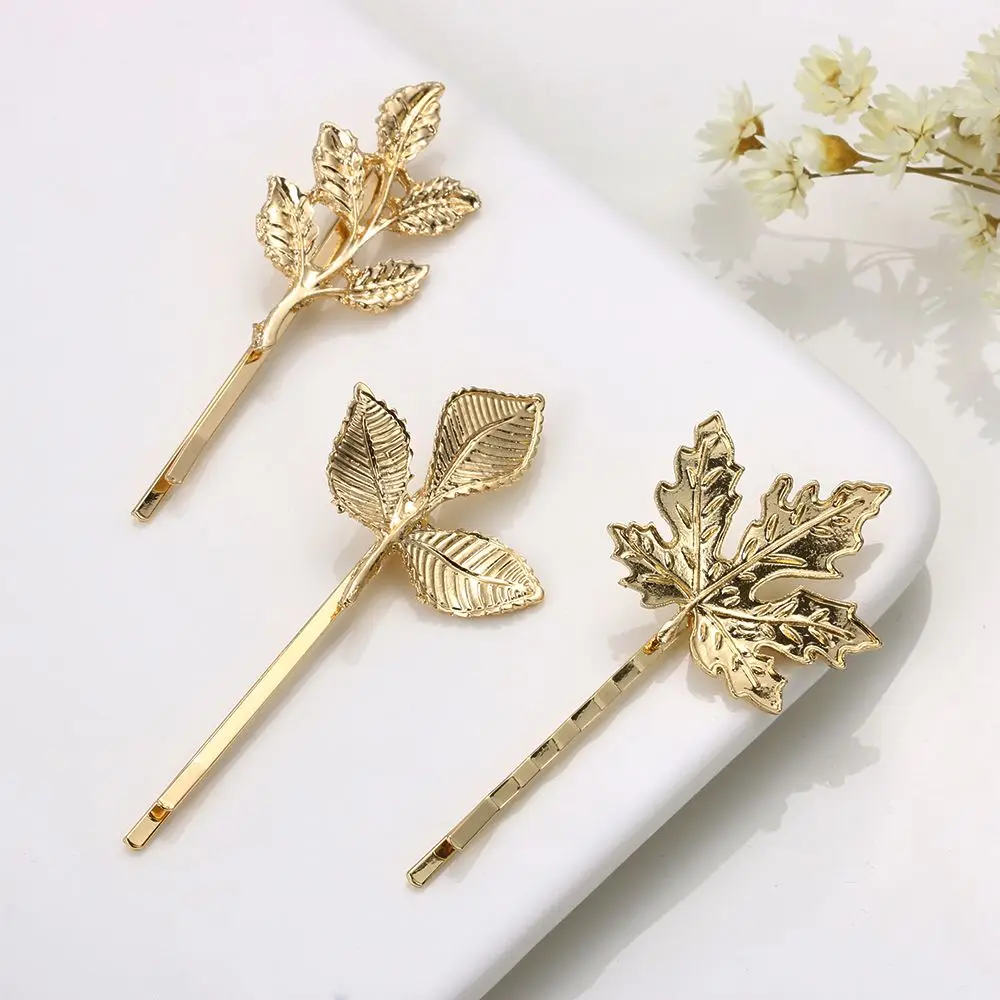 Elegant Bobby Pin Hair Styling Tool Bride Hairpins Barrettes Leaf Shape Women Hair Clip