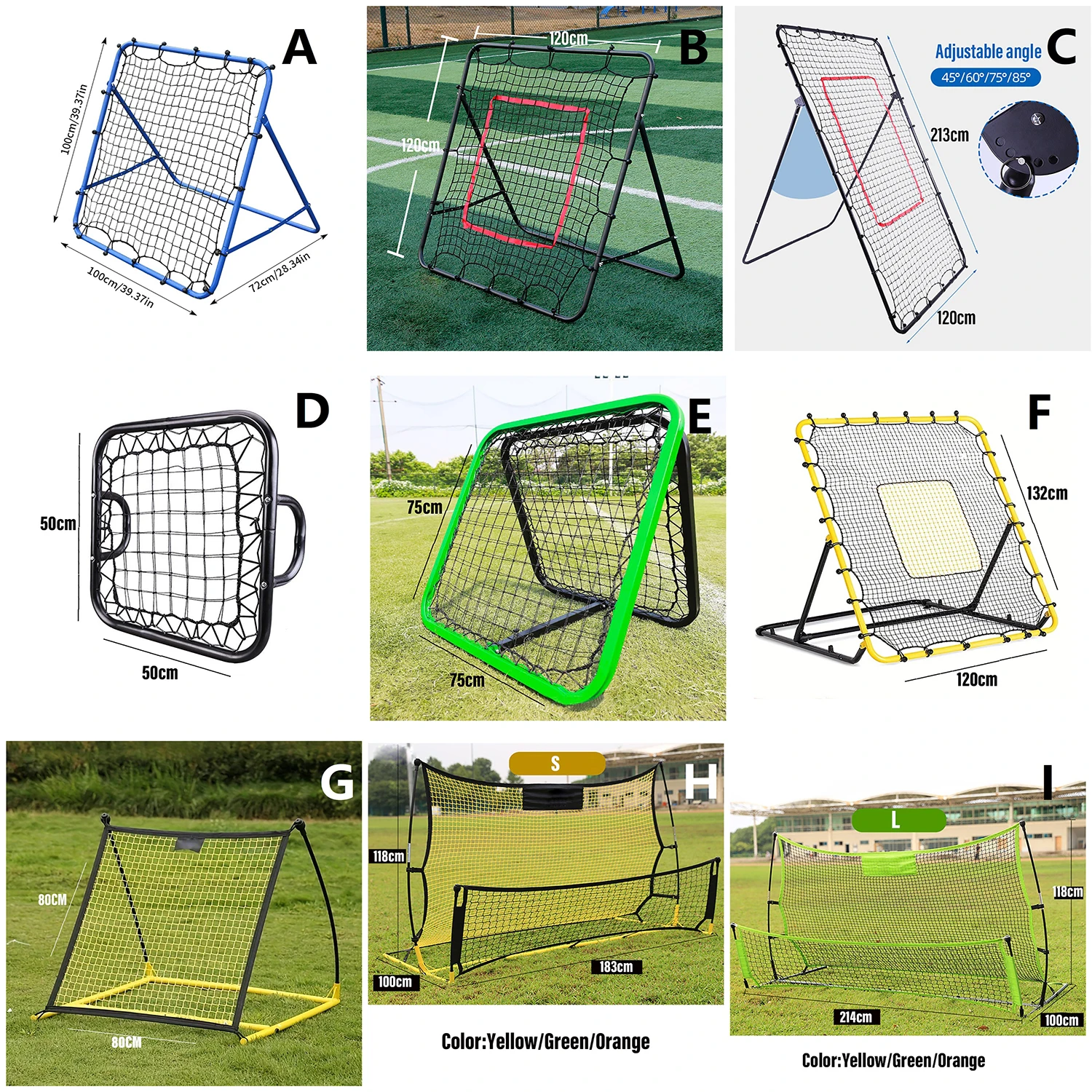Customization   Wholesale Durable Portable Soccer Rebounder Net Dual-Sided for Football Basketball Volleyball Baseball Sports Tr