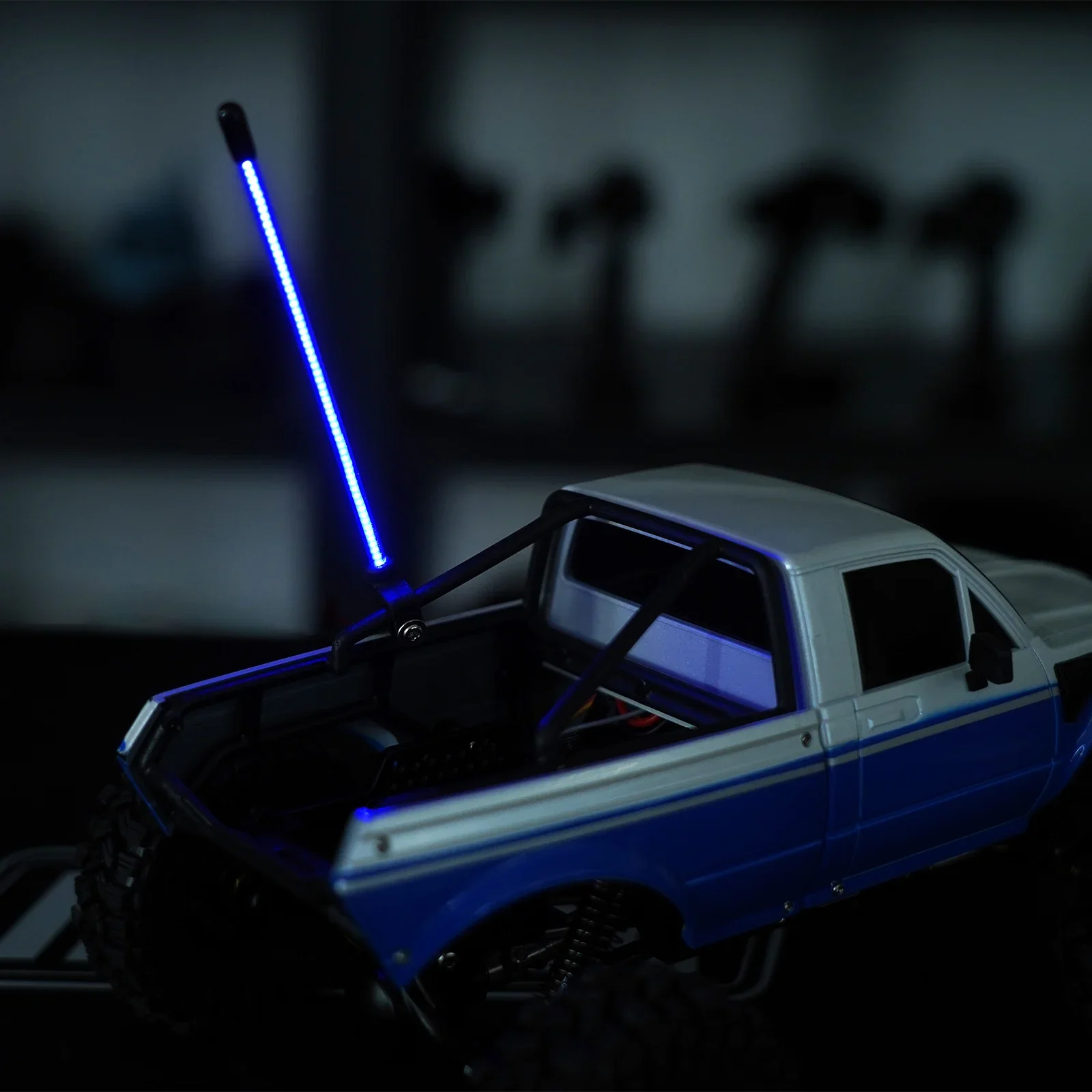 INJORA LED سوط ضوء مع مقياس جبل ل 1/18 1/24 RC الزواحف ليلة القيادة الملحقات