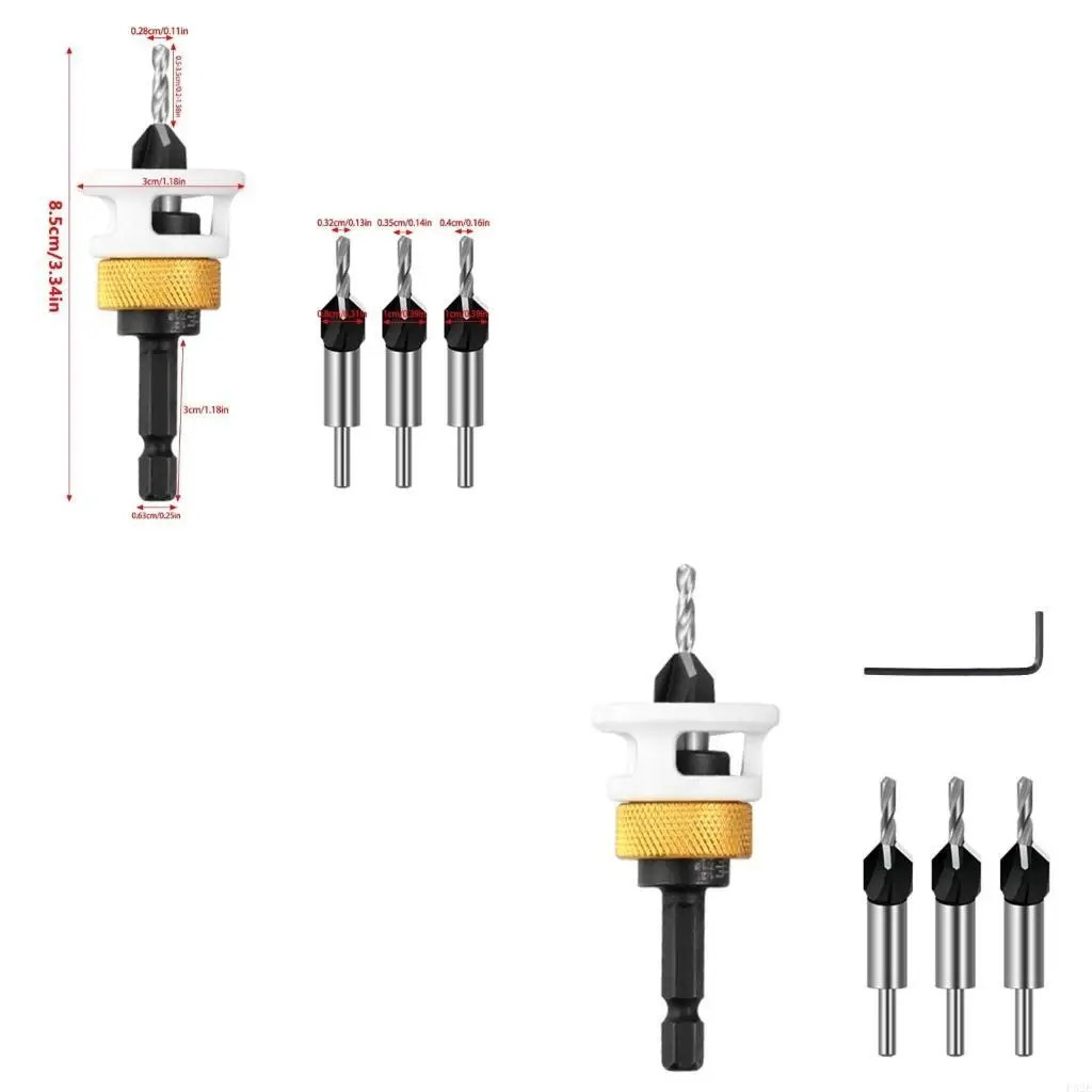 P82E Home CounterSink Bit Foret Fas Easy Vis Installation avec contrôle profondeur réglable