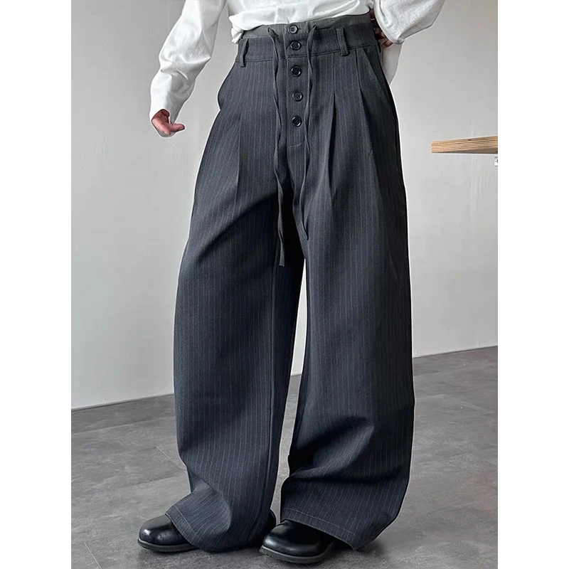 Streetwear Wide leg Casual Pants Men Harajuku Curved Suit Pants Black Flared Long Trousers High-quality Breand Oversize Baggy