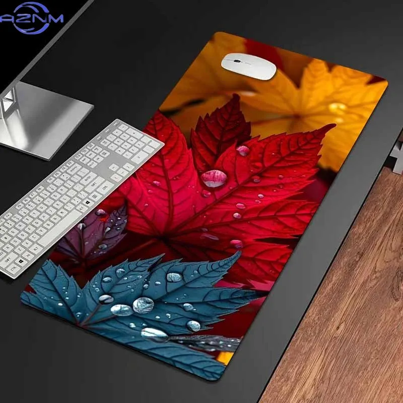 1pc of Mouse Pad Featuring a Red Leaf Drop Design - Equipped with a Non-Slip Rubber Base, This High-Quality And Washable Desk Ma