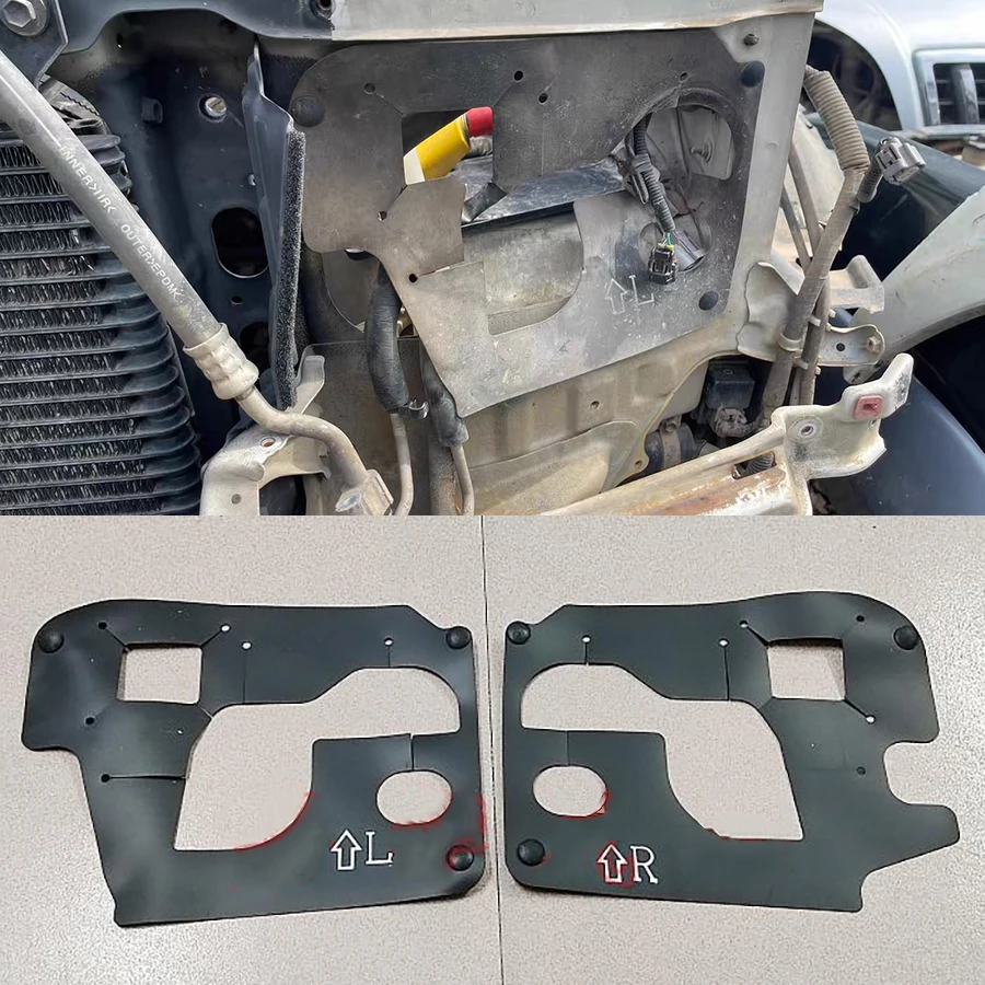 2Pcs Radiator Side Air Seal 53286-60051/53285-60061 Front Left&Right Headlamp Fender Fit For Toyota Land Cruiser LC100 1998-2007