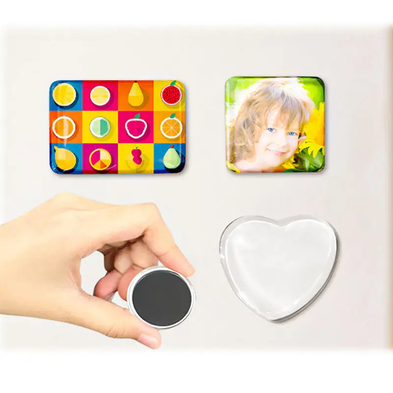 30sets Sublimation Glass Fridge Magnet Blanks Personalized Refrigerator for Office Kitchen Microwave Car Festival DIY Decor