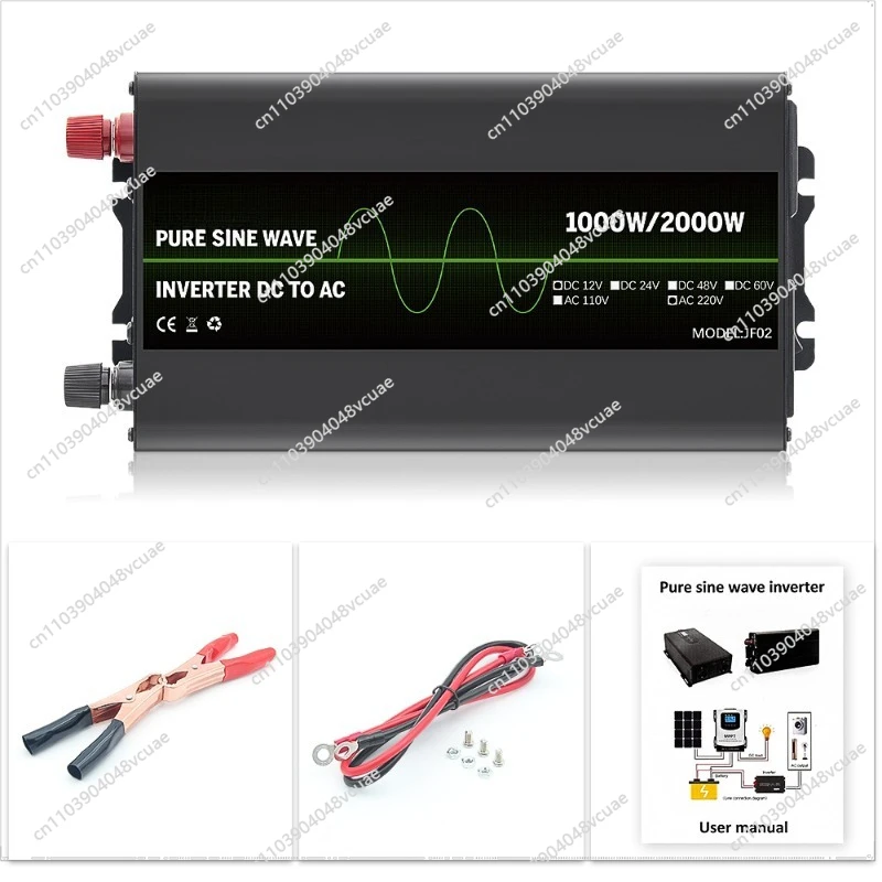 For 1000W Inverter, Two or Three Plug, Universal Plug 12V To 220V Pure Sine Wave Inverter